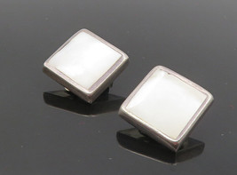 ATI MEXICO 925 Silver - Vintage Mother Of Pearl Non Pierce Earrings - EG4797 - £40.54 GBP