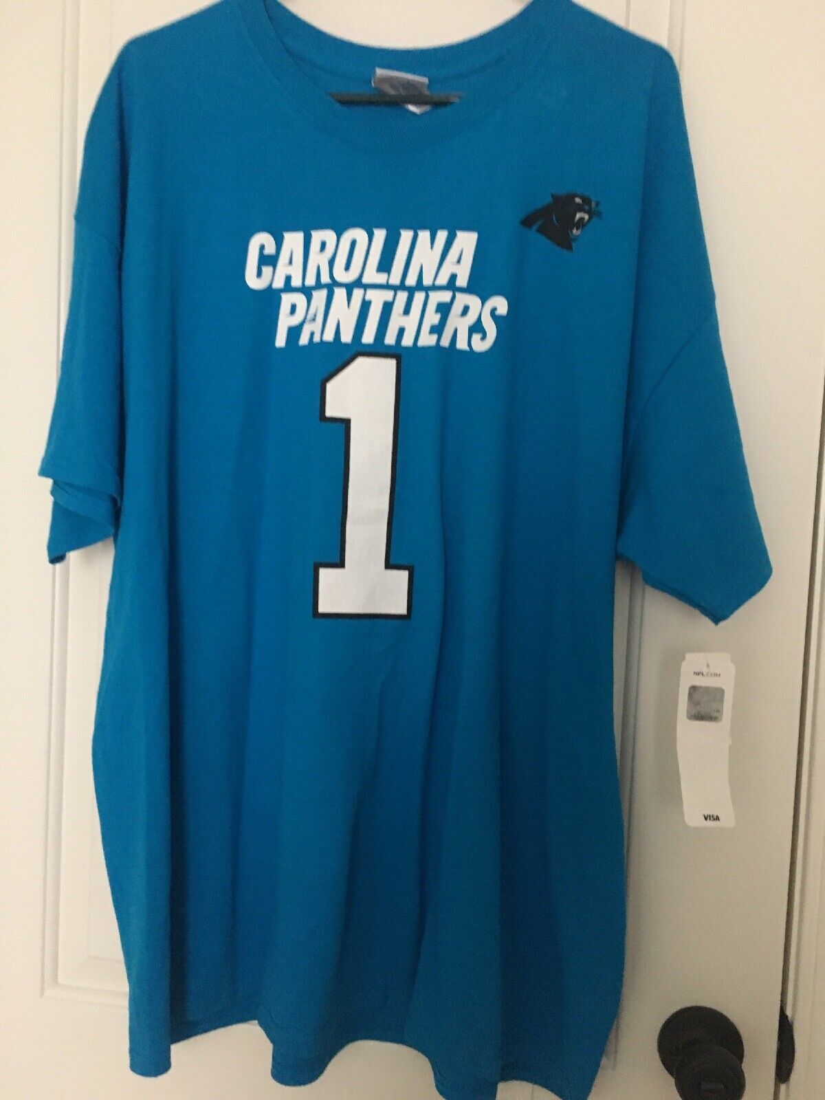 Cam Newton Number 1 Carolina Panthers Shirt NFL Mens 2XL - $36.22