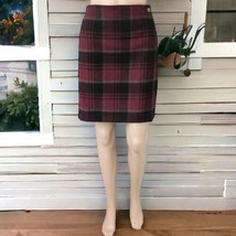 Woolrich Wool Blend Skirt Sz 13 Plaid Red Whip Stitch Pockets Wrap A Line Preppy - £35.59 GBP