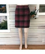 Woolrich Wool Blend Skirt Sz 13 Plaid Red Whip Stitch Pockets Wrap A Lin... - £35.19 GBP