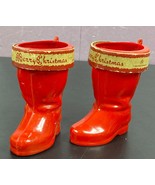 Vintage Rosen Christmas Boot Candy Container Santa Claus Red Hard Plasti... - £23.34 GBP
