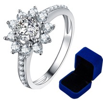 Luxury 2ct Moissanite Ring Round Brilliant Cut Diamond Test Passed Moissanite Di - £54.91 GBP