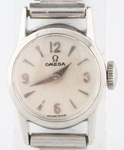 Vintage Donna Omega Acciaio Inox Mano-Avvolgimento Orologio W/Bonklip Fascia - $741.86