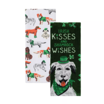 NEW St. Patrick&#39;s Day Irish Setter Kisses Dogs Kitchen Towels Set of Two... - £8.73 GBP