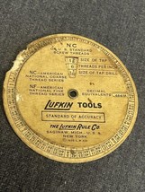1935 Vtg Lufkin Tools Time Saver Wheel Chart Decimal Equivalent Screw Threads V8 - £2.33 GBP