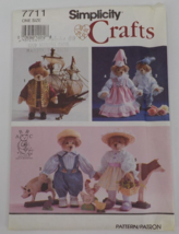 SIMPLICITY CRAFTS PATTERN #7711 13&quot; HISTORICAL BEAR &amp; CLOTHES BOY GIRLUN... - $7.99