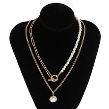 Layered  Chain with Coin Pendant Necklace for Women Fashion Short Choker Necklac - £12.67 GBP