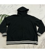 Tomboy X Pullover Hoodie Sweatshirt Size XL Black White Stripe Trim Fron... - $47.37 CAD