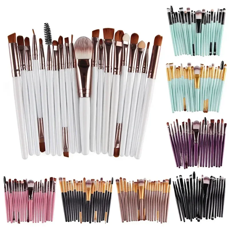 20pcs Makeup Brushes Set Cosmetic Powder Eye Shadow Foundation Blush Eyeliner Ey - £18.67 GBP