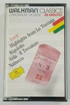 Verdi Highlights From La Traviata Cassette Walkman Classics Deutsche Grammophon - £14.76 GBP