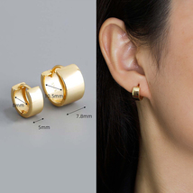 Chunky Huggie Hoop Earrings For Men Women Gold Silver Chunky Hoops Fine Jewelry - £11.19 GBP+