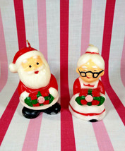 Wonderful Vintage Santa and Mrs. Claus Colorful Figural Wax Candles Hong... - £7.96 GBP