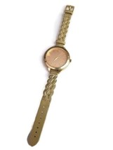 Francesca&#39;s Beige Gold Tone Braided Band Quartz Watch Needs Battery - £10.92 GBP