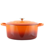 Crock Pot Artisan 7 Quart Enameled Cast Iron Oval Dutch Oven in Sunset O... - $161.32 CAD