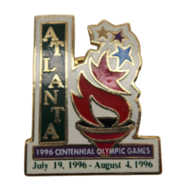 Vintage 1996 Atlanta Summer Olympic Games pin badge button - £9.40 GBP