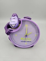 2004 Zyrtec Promotional Purple Gorilla Clock  Advertising Collectible Works - $12.06