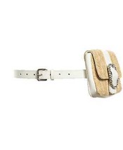 INC International Concepts Straw Belt Bag, Medium/White &amp; Navy - $34.22 CAD