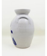 Williamsburg VA Pottery Salt Glazed Handled Crock Urn Vase Blue Grey 6 Inch - £10.37 GBP