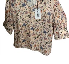 Thml short sleeve floral top in Beige - size L - £37.76 GBP