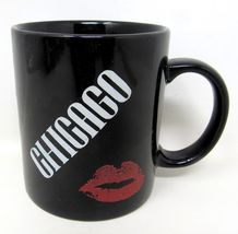 Vintage Chicago Coffee Mug Ceramic 8 oz Black Red Lips IL Illinois US Se... - $12.80