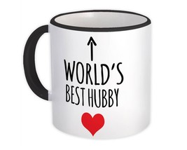 Worlds Best HUBBY : Gift Mug Heart Love Family Work Christmas Birthday - £12.70 GBP