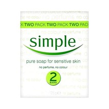 Simple Pure Soap for Sensitive Soap 125g (Pack of 2)  - $12.00