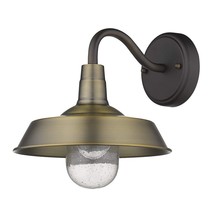 1-Light Antique Brass Exterior Wall Fixture Farmhouse Industrial Transit... - £107.77 GBP