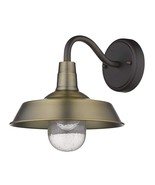 1-Light Antique Brass Exterior Wall Fixture Farmhouse Industrial Transit... - £107.77 GBP