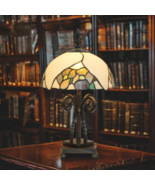 Art Deco Tiffany Lamp &#39;BLACK ROSE&#39; Unique Table Lamp - $515.87