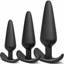 Silicone Anal Plug, Pack Of 3 Butt Plugs Training Set For Beginners Advanced Use - £19.69 GBP