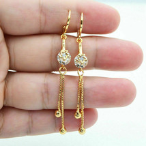 0.50 Ct Round Diamond Star Women&#39;s Tassel Drop Earrings 14K Yellow Gold ... - $110.56