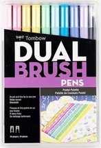 Tombow Professional Dual Brush Pens (9 plus blender pen) Pastel Palette ... - £13.58 GBP