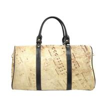 Travel Bags, Beige Sheet Music Style Adjustable Black Handle Zip Close Bag - £54.84 GBP+