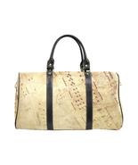 Travel Bags, Beige Sheet Music Style Adjustable Black Handle Zip Close Bag - £55.29 GBP+
