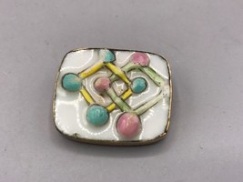 Vintage Enamel Pendant Goldtone - $38.60