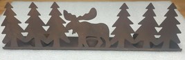 Vintage Metal Moose Pine Tree 3 Tealight Holder - Log Cabin / Lodge Decor - £15.45 GBP