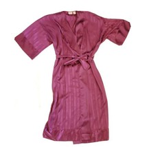 Vintage Victoria Secret Gold Label Satin Robe Small Medium Long Purple - £26.53 GBP