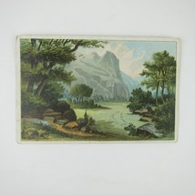 Victorian Trade Card Yosemite Valley California Indians Boulders Trees Mountains - £15.71 GBP
