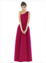 Alfred Sung 529...Full Length, One shoulder Dress...Sangria....Size 6...NWT - £44.07 GBP