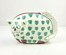 Cat Bank “Heartly” Bella Casa By Gantz Signed Pati Hand Painted Hearts - $10.99