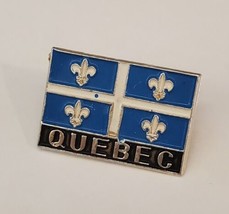 QUEBEC Canada Flag Vintage Collectible Souvenir Lapel Hat Pin Fleur de Lis  - $14.65