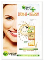 Garnier Clean Cleansing Oil Blue-Eyed Model 2014 Full-Page Print Magazine Ad - £7.62 GBP