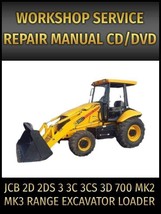 JCB 2D 2DS 3 3C 3CS 3D 700 MK2 MK3 Range Excavator Loader Service Manual on CD - £16.34 GBP