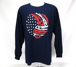 Gimmedat USA Volleyball Long Sleeve T-Shirt Men&#39;s Sz L Blue Casual Activ... - £18.99 GBP