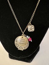 Vintage Bronze Tone ‘Live Your Dream’ Charms Pendant Necklace Handmade NEW - £23.68 GBP