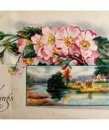 Hearty Greetings Victorian Card 1900s Postcard Embossed Pink Flowers PCB... - $367.32 MXN