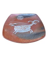 Studio Pottery Artist Signed Cave Painting Antelope &amp; Sun 11” X 11” BC - £21.78 GBP