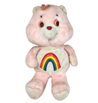 17" Vintage 1983 Care Bears Pink Cheer Bear Stuffed Animal Plush Toy Large Size - $65.55