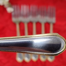 6X SF Hampton HSV165 Glossy Stainless Gold Accents Flatware Salad FORKS - $16.98