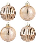 Jumbo Mercury Rose Gold Christmas Ornaments 6&quot; Shatterproof Set of 2 - $383.35 MXN